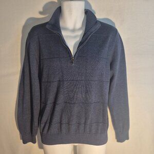 Van Heusen Men's Classic sweater, Grey, zippered neck in size Medium